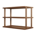 thumbnail image 1 of 3 Tier Wooden Shelf Bookcase Modern Open Bookshelf Bamboos Shoe Rack Storage Rack Multifunctional Display Stand For Living Room Bedroom Office Brown Wood W-792 Brown, 1 of 6