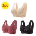 thumbnail image 3 of Bigersell Front Closing Bras for Older Women 3pcs T-Shirt Bra Style R-55 Breathable Seamless Bras Pack R-55-khaki, 3 of 9