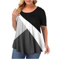thumbnail image 1 of SMihono Hauts pour Femmes Été Chic Décontracté Grande Taille Mode Confortable Décontracté Col Rond Manches Courtes Imprimé Haut Blouse T-shirt Oversize pour Femmes 2023, 1 of 4