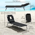 thumbnail image 3 of Outsunny Chaise de jardin pliable avec trou de lecture, 3 of 10
