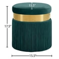 thumbnail image 4 of Meridian Furniture Yasmine Contemporary Velvet Ottoman/Stool in Green, 4 of 8