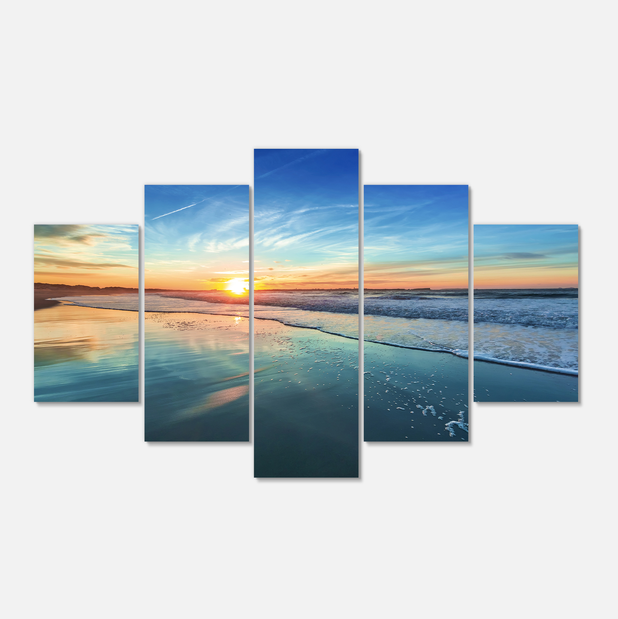 Tableau mural imprimée sur toile Design Art la mer et soleil