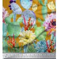 thumbnail image 3 of oneOone Silk Tabby Fabric Floral & Cactus Panel Print Fabric By Yard 42 Inch Wide, 3 of 3