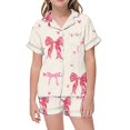thumbnail image 1 of Ensemble de Pyjama Garçon Imprimé Manches Courtes à Boutons Tenue d'Intérieur Ensemble Pyjamas pour Enfants Nuisette Pyjamas Mignons pour Filles Garçons Filles Mode, 1 of 5