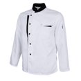 thumbnail image 4 of fastboy Veste de Chef à Manches Longues, Uniforme de Cuisine pour Serveurs d'Hôtel, Blanc 2TG, 4 of 6