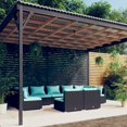 thumbnail image 1 of vidaXL 9 Piece Garden Lounge Set with Cushions Black Poly Rattan, 1 of 4