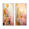 thumbnail image 2 of Designart "Retro Dreams Golden Moon III" Modern Geometric Framed Wall Art Set Of 2 - Modern Pink Frame Gallery Set For Office Decor, 2 of 6