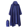 thumbnail image 3 of MERIGLARE Poncho de Pluie à Capuche Imperméable Réutilisable avec Poche Veste à Manches Longues pour l'Extérieur Bleu Marine, 3 of 9