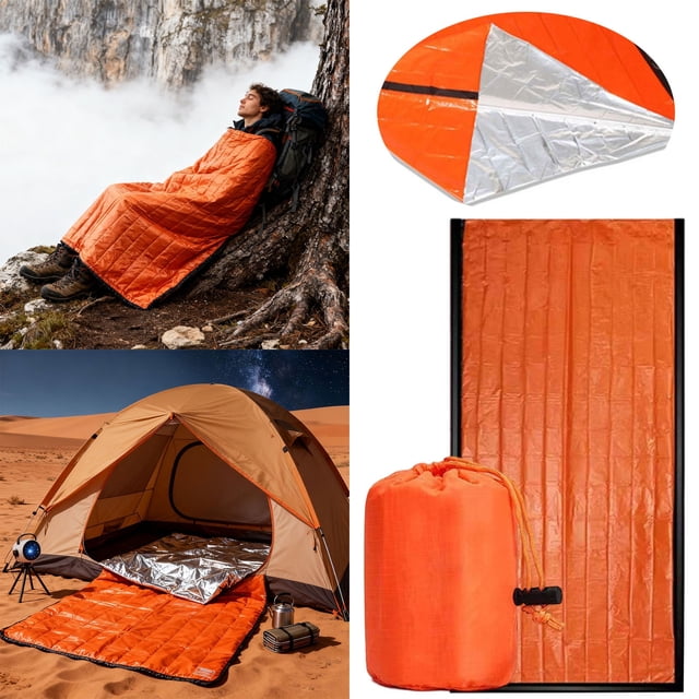 All-Season Insulated Sleeping Bag for Adults Ideal for Backpacking and Camping with Lightweight Aluminum Packable Design and Compression Sack