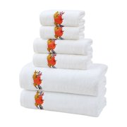 Bath towels Set Halloween Cotton 6-Piece Set 2 Bath towels 2 towels 2 Square towels Soft Cotton towel Set