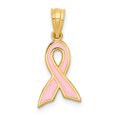 thumbnail image 1 of 14K Or Jaune Petit Ruban de Sensibilisation Émaillé Pendentif, 1 of 2