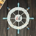 thumbnail image 2 of MasteelfCA Nautical Beach Wooden Boat Ship Steering Wheel Fishing Net Shell Home Wall Decor (Sailing), 2 of 7
