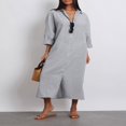 thumbnail image 3 of Robe Chemise pour Femmes à Manches Longues et Col Rabattu à Rayures, 3 of 9