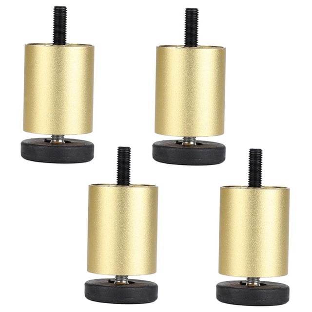4xMeubles Table Basse Sofa Lit Canapé Commode Réfrigérateur Pieds Pièce de Meuble Doré 8cm