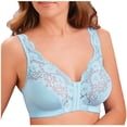 thumbnail image 2 of DEBGFS Women‘s Full Coverage Front Closure Wire Free Back Support Posture Bras Blue M,Blue,L, 2 of 8
