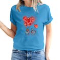 thumbnail image 2 of Meichang Chemises pour Femmes Joyeuse Saint-Valentin Hauts T-Shirts Graphiques Cœur en Bonbon Hauts Col Rond Coupe Ample Manches Courtes T-Shirts Saint-Valentin pour Femmes, 2 of 5
