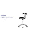 thumbnail image 2 of Vibrant Black and Chrome Swivel Task Chair with Tractor Seat, 2 of 9