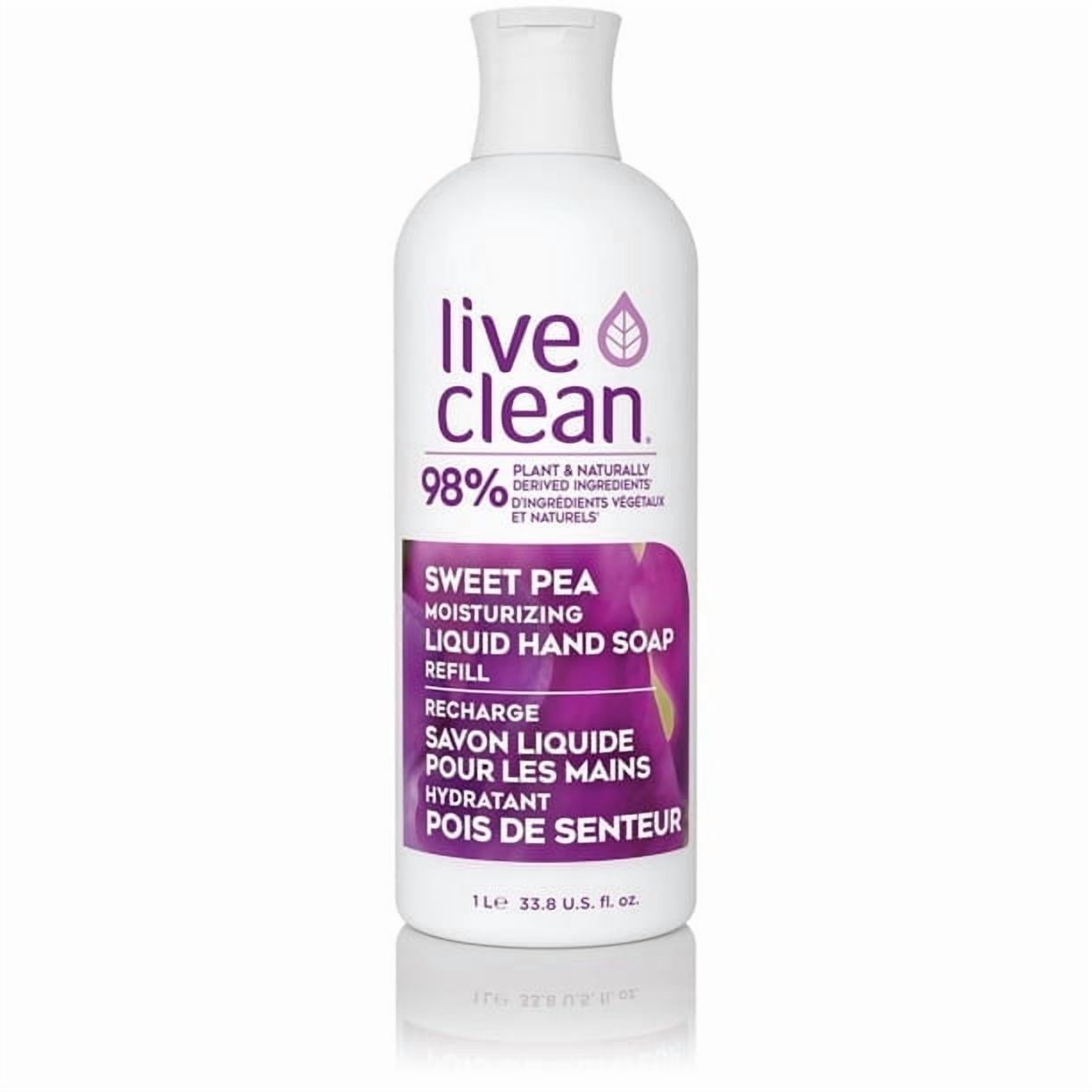 Live Clean Sweet Pea Moisturizing Liquid Hand Soap Refill, 1 L