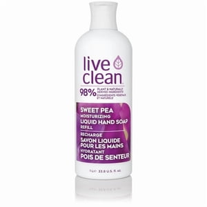 Live Clean Sweet Pea Recharge de savon liquide hydratant, 1 L