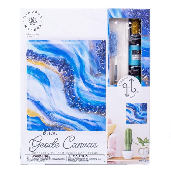 Mindful Makers™ D.I.Y. Sapphire Geode Canvas Set, 8 in. x 8 in. Canvas