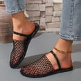 thumbnail image 2 of Dakaela Women's Mesh Ballet Flats Fishnet Ballerina Buckle Strap Mary Jane Dress Mules Clogs Shoes, 2 of 5