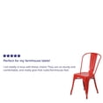 thumbnail image 2 of Commercial Grade 4 Pack Red Metal Indoor-Outdoor Stackable Chair, 2 of 9