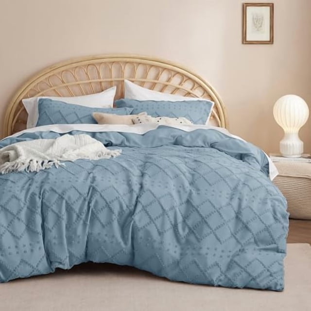 Housse de Couette Boho Format Grand Literie Boho Housse de Couette Grand Tuftée pour Toutes les Saisons Broderie Shabby Chic Literie Maison Couette Non Incluse ( x &#;)