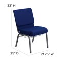 thumbnail image 2 of Flash Furniture Hercules Series Navy Blue Fabric Church Chair, 2 of 9