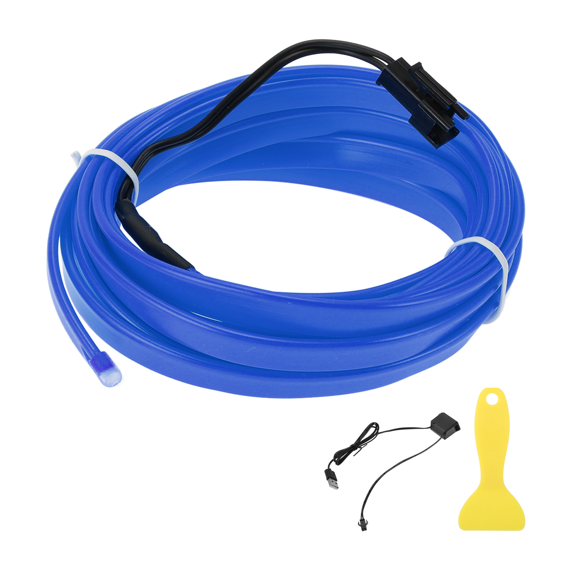 Unique Bargains 3 Meter EL Wire Cable LED Glow String Light Car Lighting Auto LED Strip Flexible Neon Light for Car Decoration USB(5V) Blue