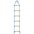 thumbnail image 1 of Milaget Fun Climbing Rope Ladder with 6-Section Straps for Playground Kids Swing Balance blue and wooden, 1 of 8