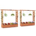 thumbnail image 1 of Gymax 2PCS Raised Garden Bed Planter Box w/ Side & Top Trellis for Vine Climbing Plants, 1 of 10