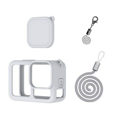 Lefu Étui de Protection en Silicone Premium avec Lanière et Capuchon d'Objectif pour GoPro Hero13 Noir