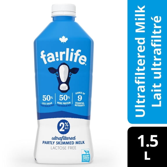 Fairlife Lait 2 % Partiellement Écrémé Bouteille, 1.5 Litres