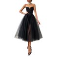 thumbnail image 3 of Kmbangi Robes d'Invitée de Mariage pour Femmes Été Bretelles Spaghetti Encolure Cœur Fente Latérale Bretelles en Maille Robe de Cocktail, 3 of 6