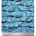 thumbnail image 1 of Soimoi Poly Georgette Fabric Insect,Leaves & Floral Artistic Print Fabric by The Yards 42 Inch Wide, 1 of 3