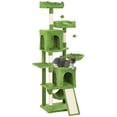 thumbnail image 1 of PawHut 70" Cat Tree, Multi-Level Cat Tower with 2 Condos, Green, 1 of 10