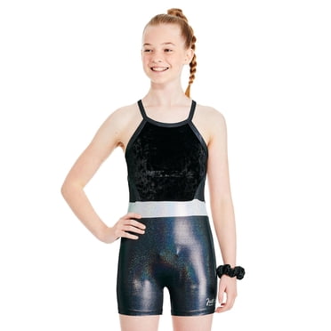 Ensemble 2 pièces avec léotard de vélo en velours Justice pour filles