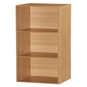 Hodedah 3 Étagère Accueil Organisation Entreposage Bibliothèque Cabinets, hêtre