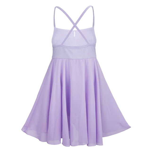 Aislor Filles Enfants Justaucorps Débardeur Uni à Dos Croisé Robe de Danse Ballet Costume de Danse Lyrique Moderne Lavande TTG