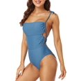 thumbnail image 4 of Charmo Maillots de Bain une Pièce pour Femmes à Contrôle du Ventre, Bretelles à Lacets, Monokini, 4 of 6