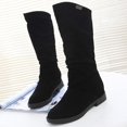 thumbnail image 2 of Liquidation d'Économies d'Hiver! PEZHADA Bottes Mi-Mollet pour Femmes,Bottes pour Femmes,Bottes Rondes à Talon Bas en Suède Rétro Uni Chaud pour Femmes Chaussures Noir, 2 of 3