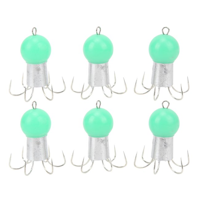 Squid Umbrella Hook, Strong Bearing Capacity Portable Exquisite Simple Operation Stainless Steel Squid Hook For Sea Fishing Emerald Green,Light White