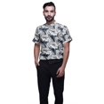 thumbnail image 1 of BESTMAN Chemise en Coton pour Hommes à Manches Courtes Imprimée Col Mandarin Chemise Décontractée, 1 of 5
