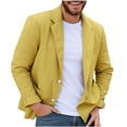 thumbnail image 2 of Veste de Complet Décontractée pour Homme avec Col à Revers, Manches Longues, Imitation Lin, Détails de Poches, 2 of 8
