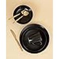 thumbnail image 3 of Euro ceramica Euro Essential collection 16 Piece Dinnerware Set, Service for 4, Solid Semi-Matte Black, 3 of 4