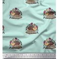 thumbnail image 1 of Soimoi Polyester Crepe Fabric Leaves,Floral & Elephant Block Print Fabric by Yard 52 Inch Wide, 1 of 3