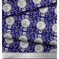 thumbnail image 3 of Soimoi Satin Silk Fabric Leaves & Floral Block Decor Fabric Printed Yard 42 Inch Wide, 3 of 3