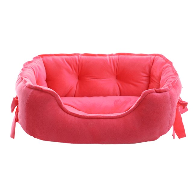 Maytalsory Snuggle Up With Furry Friend Soft Dog Bed With Raised Rim Two Size For Choice Dog Kennel Pet Bed rose red L 1Set