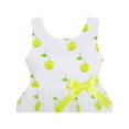 thumbnail image 4 of Robe Fille Imprimé Feuilles de Pomme Verte Satin Nœud Papillon 2 Ans, 4 of 4