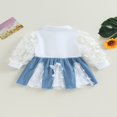 thumbnail image 4 of Robes pour Tout-Petits Fille Bébé Papillon en Maille à Manches Longues Patchwork Tulle Tutu Robe, 4 of 6
